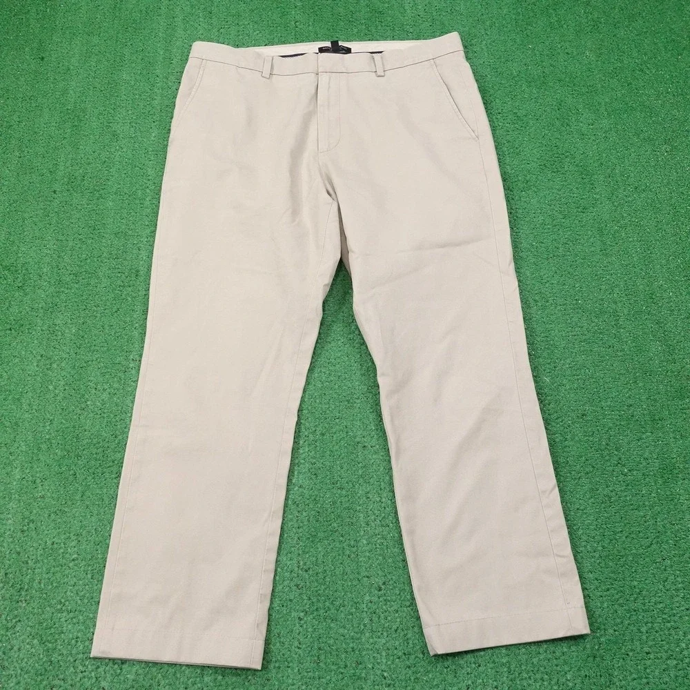Banana Republic Aiden Chino Pants Mens 35x30 Beige‎ Regular Fit Cotton Casual